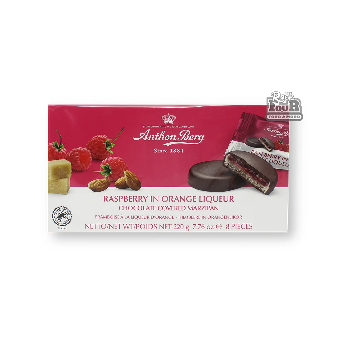 Chocolate candies "Anthon Berg" with marzipan and "raspberry in orange liqueur" filling 220g